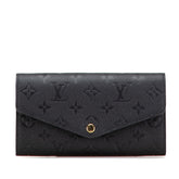 ルイ ヴィトン モノグラム アンプラント ポルトフォイユ サラ 長財布 M82257 ノワール ブラック レザー レディース LOUIS VUITTON 【中古】