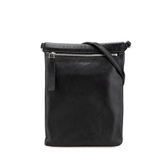 サンローラン ロゴ ショルダーバッグ 581697 ブラック レザー レディース SAINT LAURENT 【中古】
