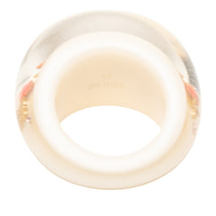 ルイ ヴィトン バーグ アンクルージョン リング 指輪 #M M66077 ホワイト マルチカラー レジン レディース LOUIS VUITTON 【中古】