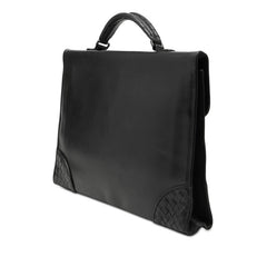 ボッテガヴェネタ イントレチャート ビジネスバッグ ブリーフケース ブラック レザー メンズ BOTTEGAVENETA 【中古】