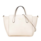 グッチ スウィング ミニ ハンドバッグ ショルダーバッグ 2WAY 368827 ホワイト レザー レディース GUCCI 【中古】