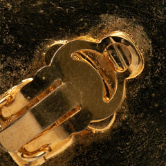 シャネル ココマーク ヴィンテージ スクエア イヤリング ゴールド ブラック メッキ レザー レディース CHANEL 【中古】