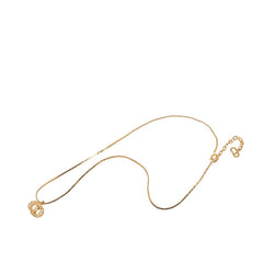 ディオール CDロゴ ペンダント ネックレス ゴールド ラインストーン メッキ GP レディース Dior 【中古】