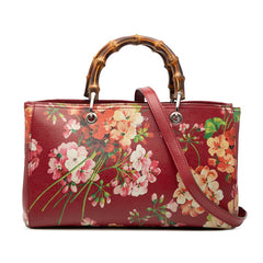 グッチ バンブー フラワー 花 ハンドバッグ ショルダーバッグ 2WAY 323660 レッド マルチカラー レザー レディース GUCCI 【中古】