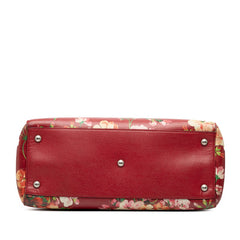 グッチ バンブー フラワー 花 ハンドバッグ ショルダーバッグ 2WAY 323660 レッド マルチカラー レザー レディース GUCCI 【中古】
