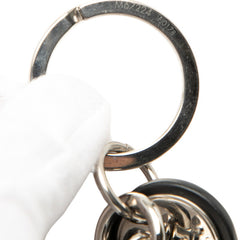 ルイ ヴィトン ダミエ グラフィット バッグチャーム キーホルダー M67224 グレー シルバー レザー メタル レディース LOUIS VUITTON 【中古】