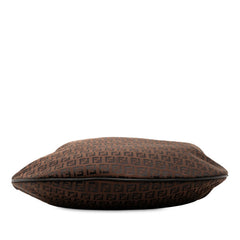 フェンディ ズッキーノ ワンショルダーバッグ ブラウン ブラック キャンバス レザー レディース FENDI 【中古】