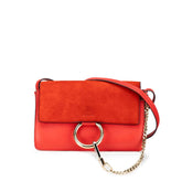 クロエ 斜め掛け ショルダーバッグ レッド レザー スウェード レディース Chloe 中古