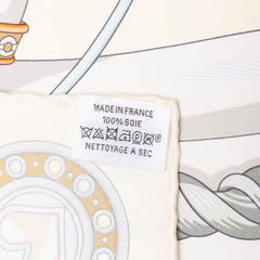 エルメス カレ90 Haranais de Coeur アルネ ドゥ クール スカーフ 大判スカーフ ホワイト系 マルチカラー シルク レディース HERMES 中古