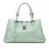 ボッテガヴェネタ イントレチャート ローマ ハンドバッグ グリーン系 レザー レディース BOTTEGAVENETA 【中古】