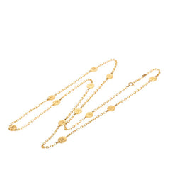 シャネル ココマーク ロゴ メダルモチーフ ロング ネックレス ゴールド メッキ レディース CHANEL 【中古】