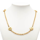 シャネル ココマーク ロゴ メダルモチーフ ロング ネックレス ゴールド メッキ レディース CHANEL 【中古】