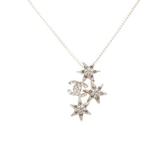 シャネル ココマーク スター ペンダント ネックレス シルバー メタル ラインストーン レディース CHANEL 【中古】