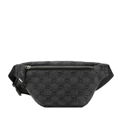 グッチ GGデニム チルドレンズ ボディバッグ ウエストバッグ 502095 グレー ブラック デニム レディース GUCCI 【中古】