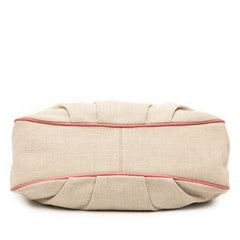 フェンディ フラワー 刺繍 ミア ワンショルダーバッグ 8BR614 ベージュ ピンク キャンバス レザー レディース FENDI 【中古】