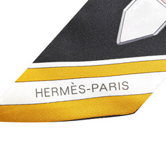 エルメス ツイリー Grand Tralala グラン トゥラララ スカーフ ブラック シルバー マルチカラー シルク レディース HERMES 【中古】
