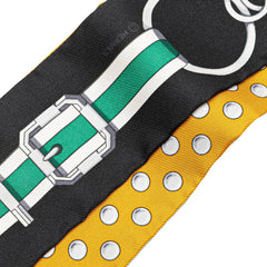 エルメス ツイリー Grand Tralala グラン トゥラララ スカーフ ブラック シルバー マルチカラー シルク レディース HERMES 【中古】