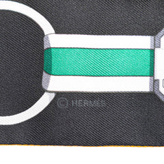 エルメス ツイリー Grand Tralala グラン トゥラララ スカーフ ブラック シルバー マルチカラー シルク レディース HERMES 【中古】