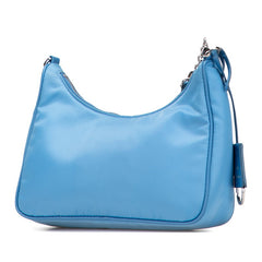 プラダ 三角ロゴプレート Re-Edition 2005 ハンドバッグ ショルダーバッグ 2WAY 1BH204 ライトブルー ナイロン レディース PRADA 【中古】