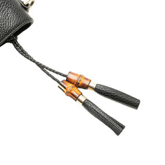 グッチ バンブー タッセル ハンドバッグ 斜め掛け ショルダーバッグ 2WAY 365346 ブラック レザー レディース GUCCI 【中古】