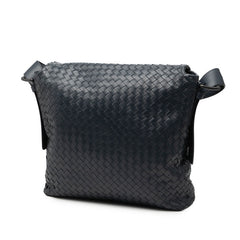 ボッテガヴェネタ イントレチャート 斜め掛け ショルダーバッグ ネイビー レザー レディース BOTTEGAVENETA 【中古】