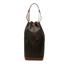 サンローラン ル・モノグラム バケットバッグ ショルダーバッグ 巾着 668581 ブラウン PVC レザー レディース SAINT LAURENT 中古