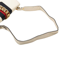グッチ シルヴィ ワンショルダーバッグ 421882 ホワイト レザー レディース GUCCI 【中古】