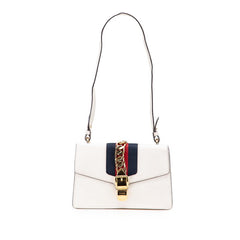 グッチ シルヴィ ワンショルダーバッグ 421882 ホワイト レザー レディース GUCCI 【中古】
