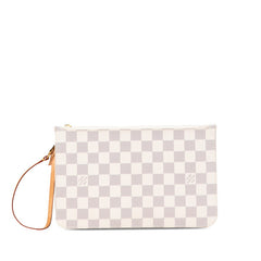 ルイ ヴィトン ダミエ アズール ネヴァーフルMM 付属 ポーチ ホワイト PVC レザー レディース LOUIS VUITTON 【中古】