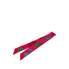 エルメス ツイリー MERVEILLEUSES LANTERNES メルヴェイユーズ ランタン 街灯 スカーフ レッド マルチカラー シルク レディース HERMES 【中古】