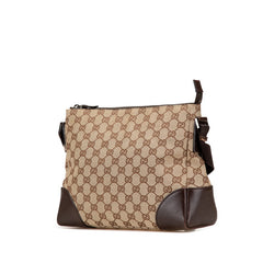 グッチ GGキャンバス 斜め掛け ショルダーバッグ 114273 ブラウン キャンバス レザー レディース GUCCI 【中古】