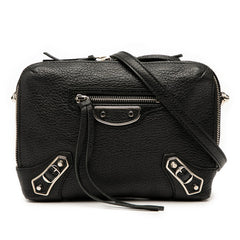 バレンシアガ レポーター ショルダーバッグ 斜め掛け 488798 ブラック レザー レディース BALENCIAGA 【中古】