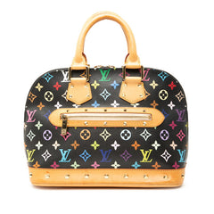 ルイ ヴィトン モノグラム マルチカラー アルマ ハンドバッグ M92646 ノワール ブラック PVC レザー レディース LOUIS VUITTON 【中古】