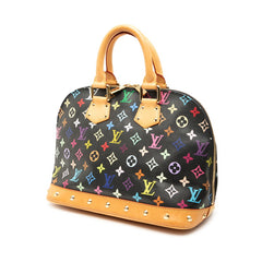 ルイ ヴィトン モノグラム マルチカラー アルマ ハンドバッグ M92646 ノワール ブラック PVC レザー レディース LOUIS VUITTON 【中古】