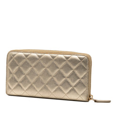 シャネル マトラッセ ココマーク 長財布 シャンパンゴールド レザー レディース CHANEL 【中古】