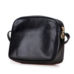 サルヴァトーレフェラガモ ヴァラ リザード型押し ショルダーバッグ ブラック レザー レディース Salvatore Ferragamo 【中古】