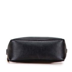 サルヴァトーレフェラガモ ヴァラ リザード型押し ショルダーバッグ ブラック レザー レディース Salvatore Ferragamo 【中古】