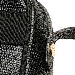 サルヴァトーレフェラガモ ヴァラ リザード型押し ショルダーバッグ ブラック レザー レディース Salvatore Ferragamo 【中古】