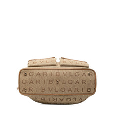 ブルガリ ロゴマニア マキシレッタレ ハンドバッグ ショルダーバッグ 2WAY ベージュ系 キャンバス レザー レディース BVLGARI 【中古】