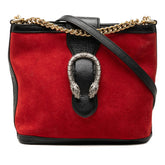 グッチ ディオニュソス チェーン ショルダーバッグ 499622 レッド ブラック スウェード レザー レディース GUCCI 中古