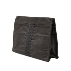 エルメス エールライン クラッチバッグ セカンドバッグ グレー キャンバス メンズ HERMES 【中古】