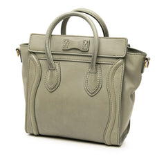セリーヌ ラゲージ ナノショッパー ハンドバッグ ショルダーバッグ 2WAY カーキ グリーン レザー レディース CELINE 【中古】