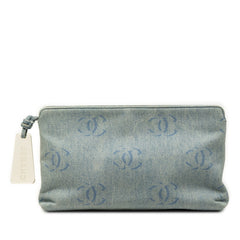 シャネル ココマーク クラッチバッグ セカンドバッグ ライトブルー デニム レディース CHANEL 【中古】