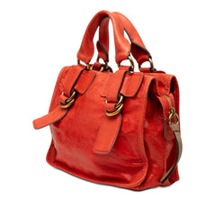 クロエ Bay ベイ ハンドバッグ ショルダーバッグ 2WAY レッド レザー レディース Chloe 【中古】