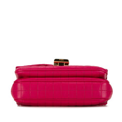 セリーヌ スモール C キルテッド チェーン ショルダーバッグ ピンク ゴールド カーフ レザー レディース CELINE 【中古】