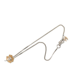 シャネル ココマーク クローバー モチーフ ネックレス 04P シルバー ベージュ メタル ラインストーン レディース CHANEL 【中古】