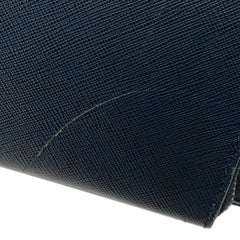 プラダ サフィアーノ ビジネスバッグ ショルダーバッグ 2WAY ネイビー レザー メンズ PRADA 【中古】