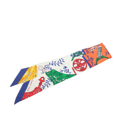 エルメス ツイリー Etriers Remix 鐙 リミックス スカーフ マルチカラー シルク レディース HERMES 【中古】
