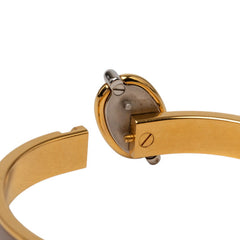 エルメス ミニクリック シェーヌダンクルPM ブレスレット ゴールド マロングラッセ グレージュ メッキ エナメル レディース HERMES 【中古】