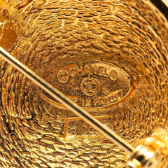 シャネル ヴィンテージ マトラッセ ココマーク ブローチ ゴールド メッキ レディース CHANEL 【中古】